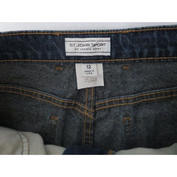 St. John Sport by Marie Gray Women's Sz 12 Dark Blue High Rise Jeans - Picture 7 of 10
